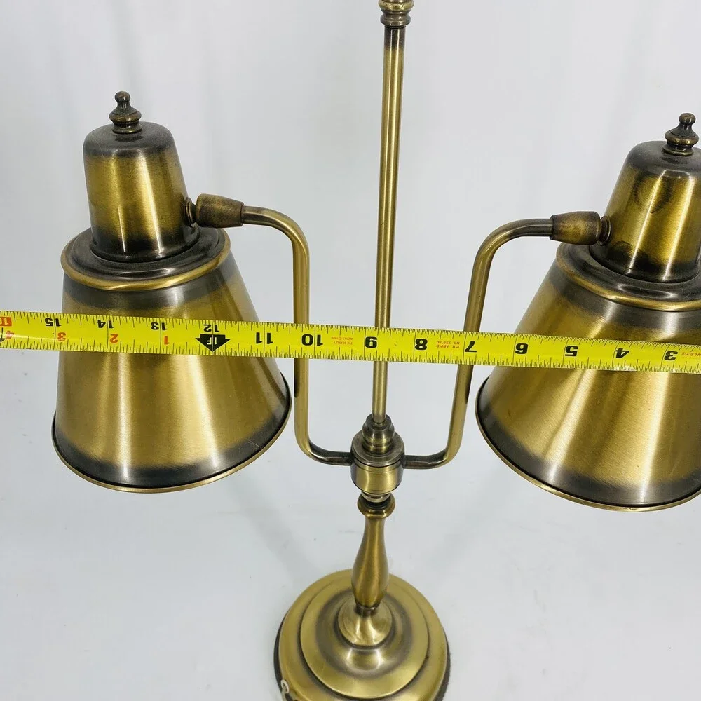 Vintage Three Way Brass Table Lamp Task Lighting Student Desk Lamp Works!